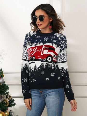 Woochic pull de Noël jacquard flocon de neige couture